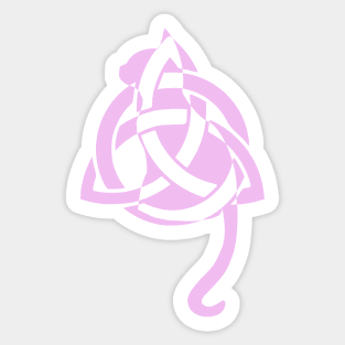 Pink Celtic Triquetra Cat Sticker